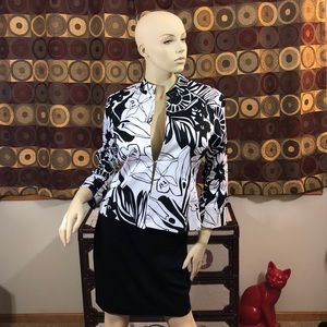 Erin London Floral Print Stretch Jacket